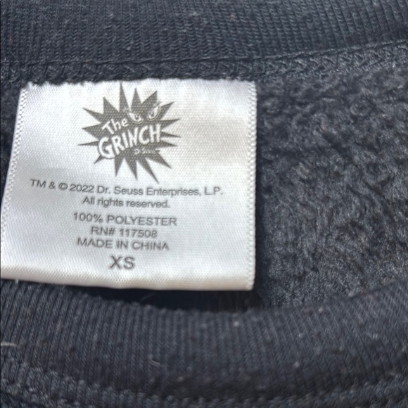 The Grinch Black and Yellow green plush sweatshirt - Picture 2 of 3